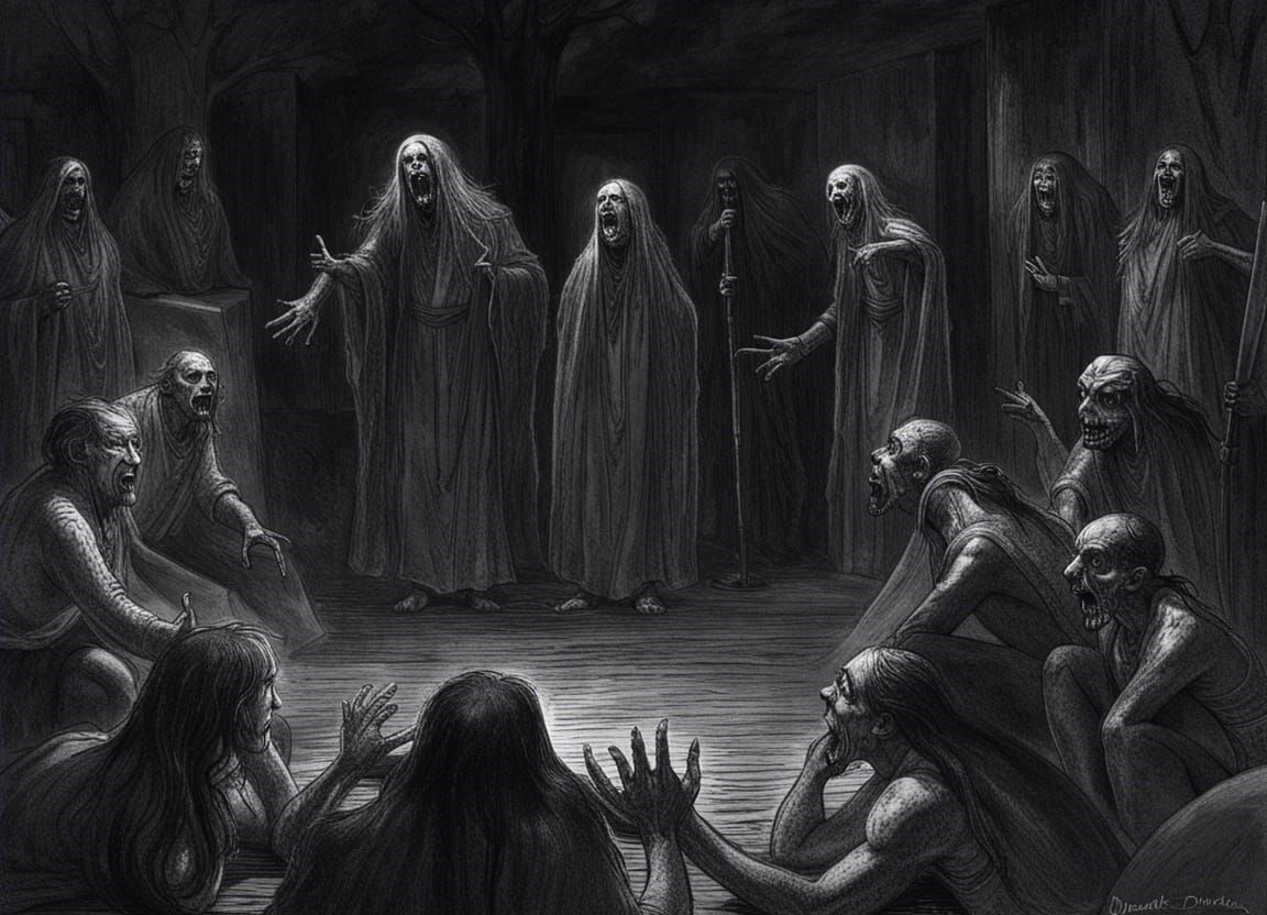 Glass Box of Devils in Hellish Horror Style