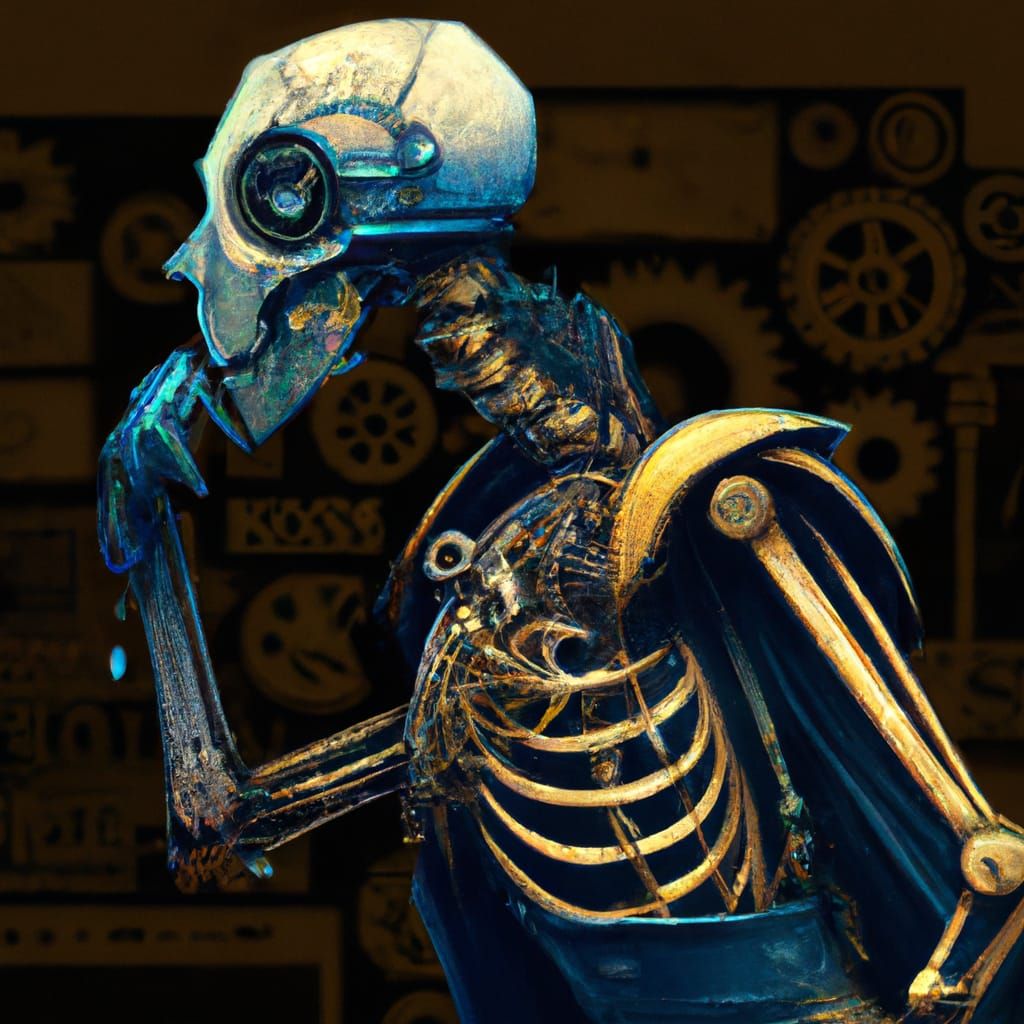 Steampunk Skeleton Side Profile Concept Art