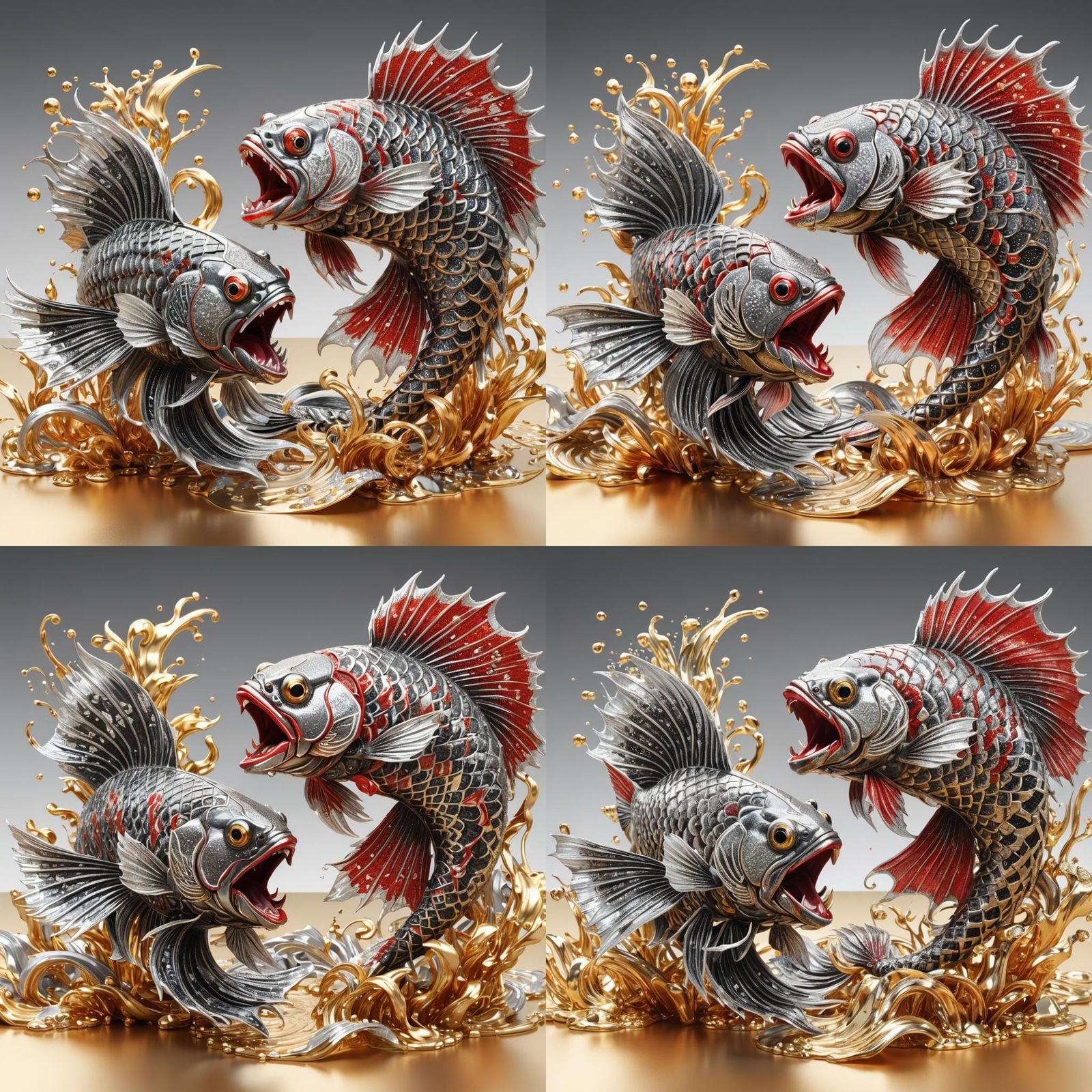 Armored Thai Fighting Fish in 3D Anime Style