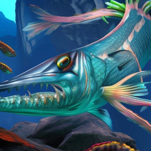 Detailed Barracuda Fish Matte Painting in 8K