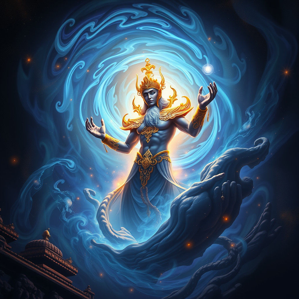 Majestic Genie Emerging from Mystical Vortex