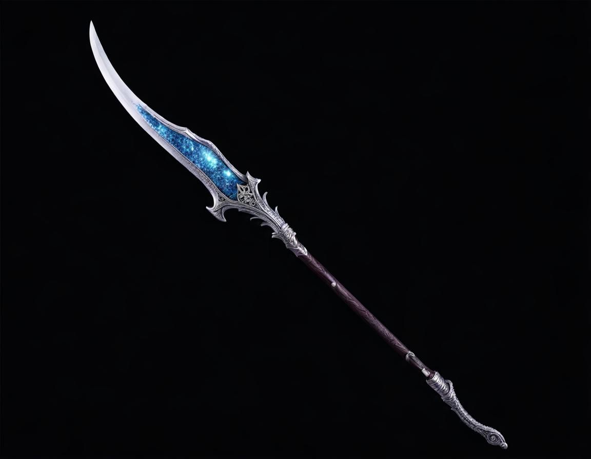 Icy Dragon Glaive: Dark Fantasy Weapon