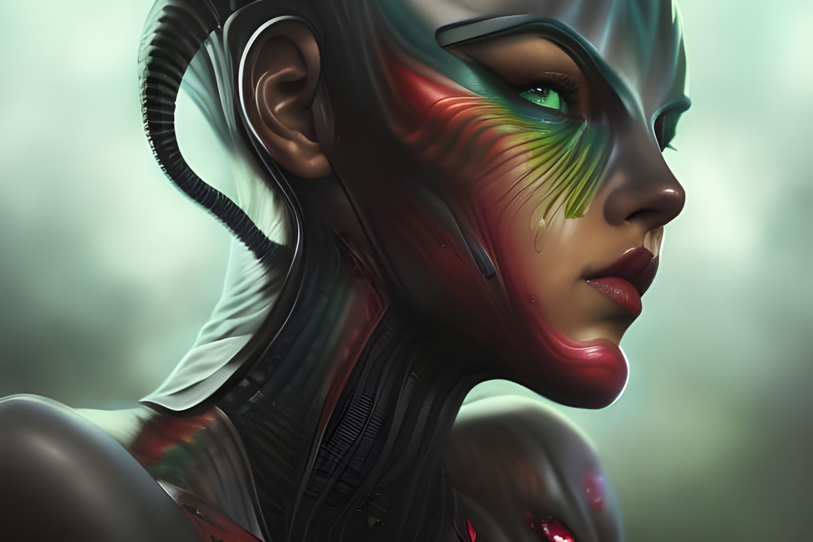 Alien Hybrid in Hyperrealistic Comic Book Art Style