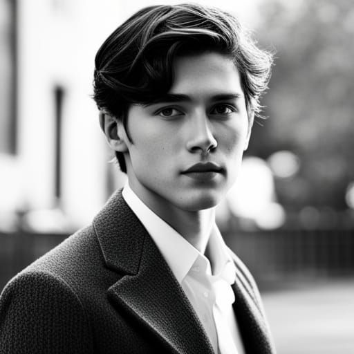 Romantic Young Man in Art Nouveau Style