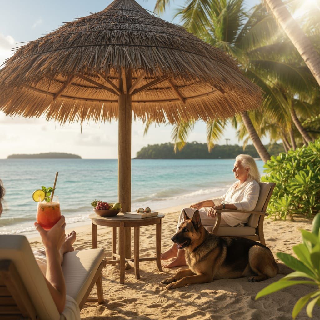 Tropical Beach Relaxation with Passion Fruit Smoothie