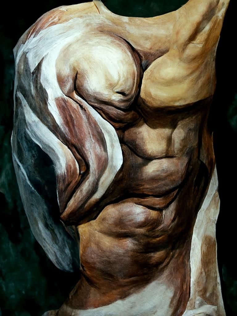 Renaissance Painting of a Muscular Torso