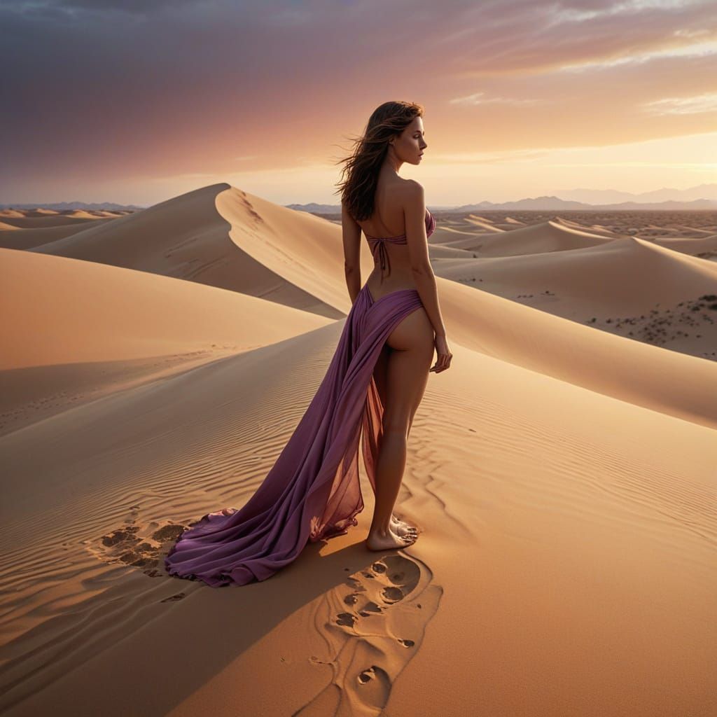 Sand Dunes at Sunset: Minimalist Landscape Photography