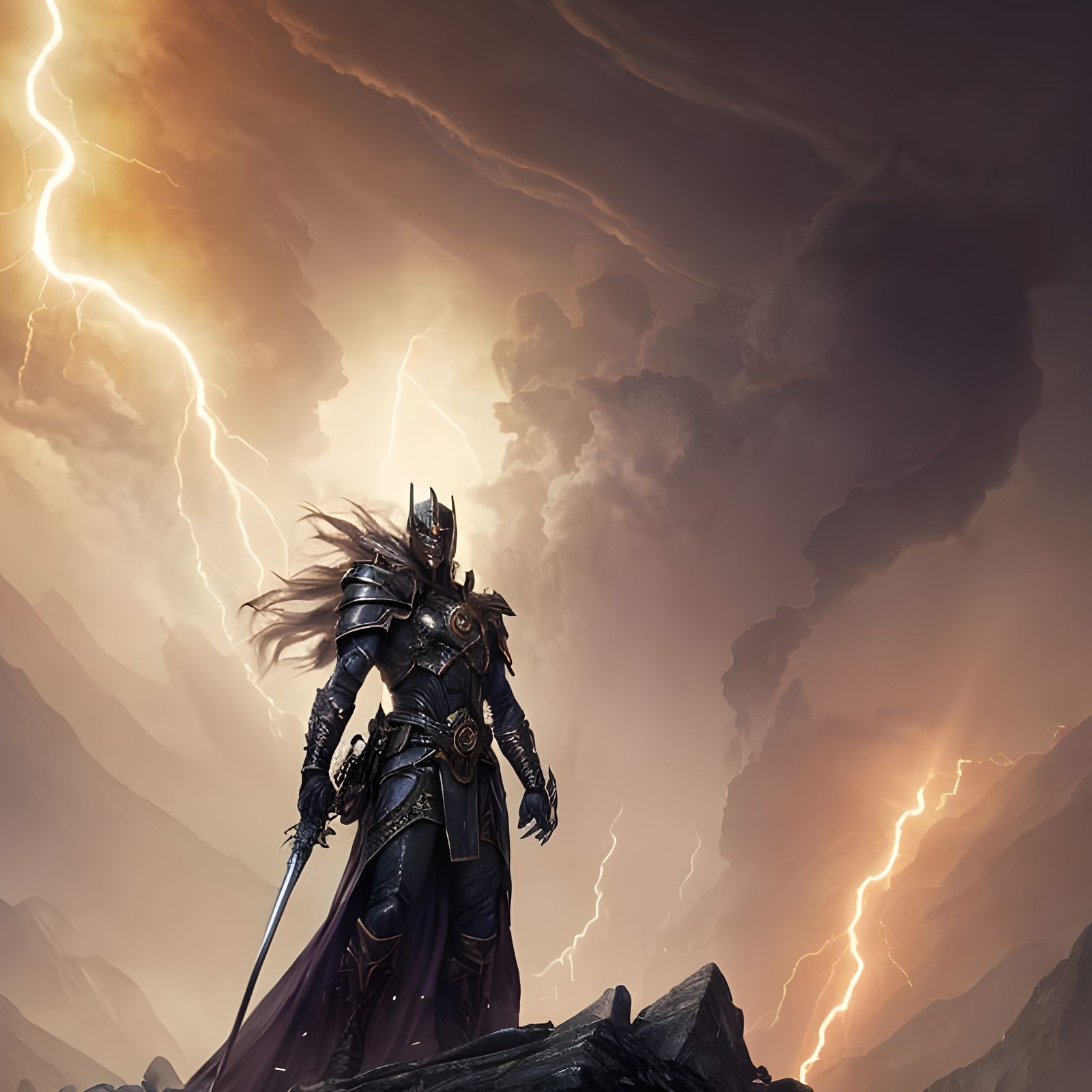 Cosmic Gods of Storm and Smoke: Dark Fantasy Art