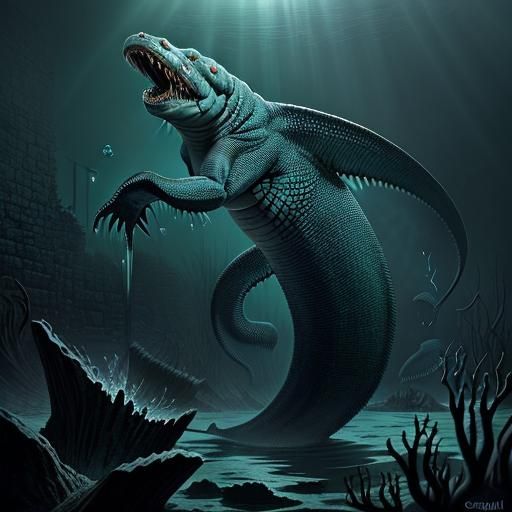 Terrifying Moray Eel Sea Monster Breaking Free