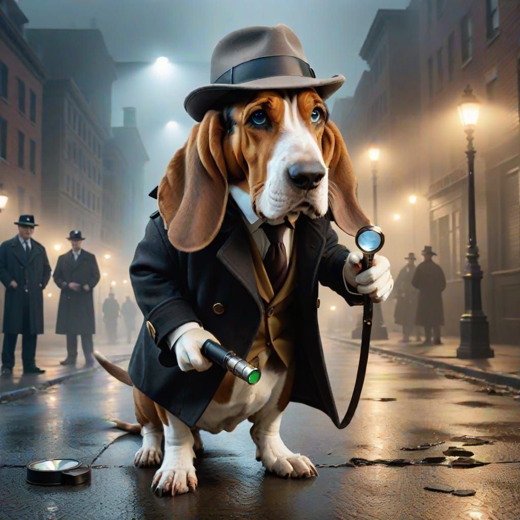 Mysterious Basset Hound Detective Unravels the Case