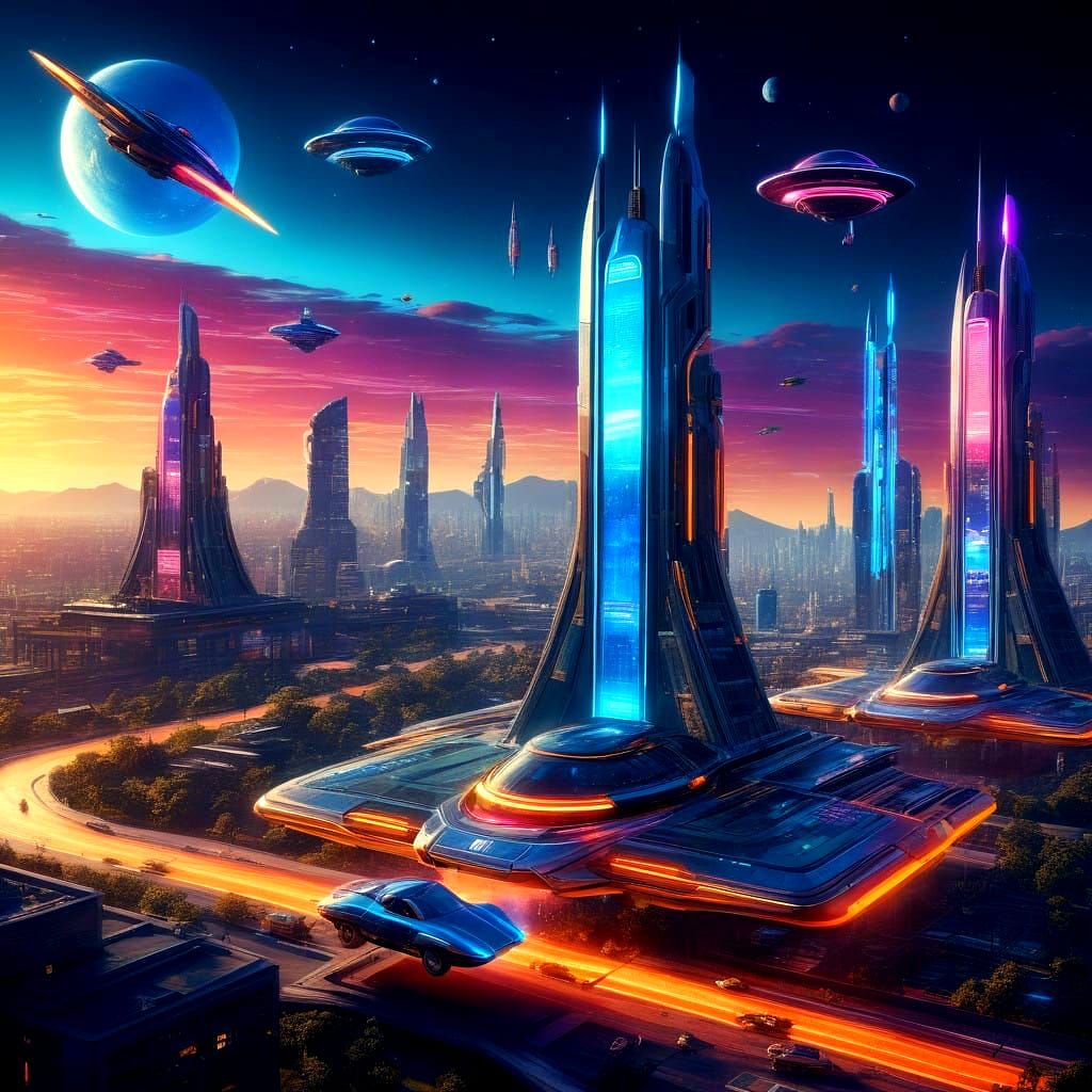Retro Futuristic Cityscape in 8k Resolution