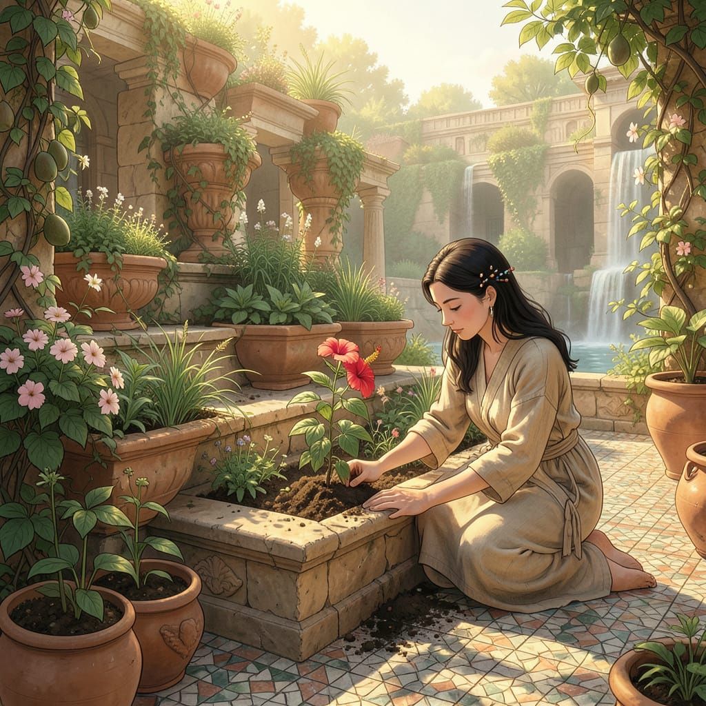 Hanging Gardens of Babylon Terrace at Golden Hour