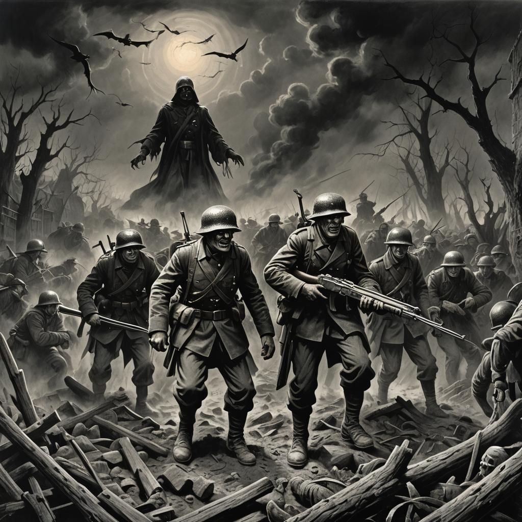 WWII Horror in Gustave Doré Style
