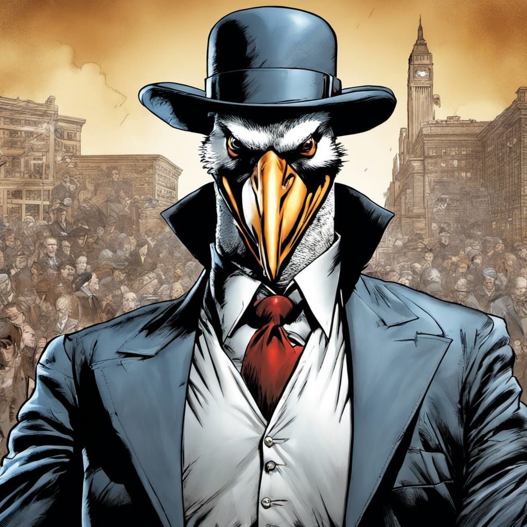 Menacing Penguin in Hyperrealistic Digital Art