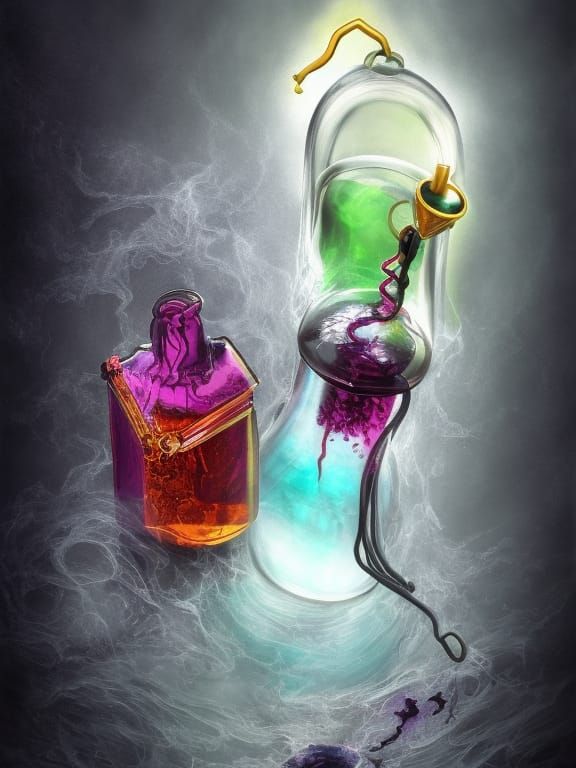 Detailed Magical Potion in Elegant Vial