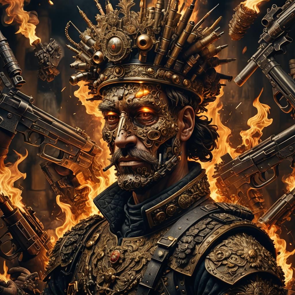 Surreal Military Post Portrait in Arcimboldo Style