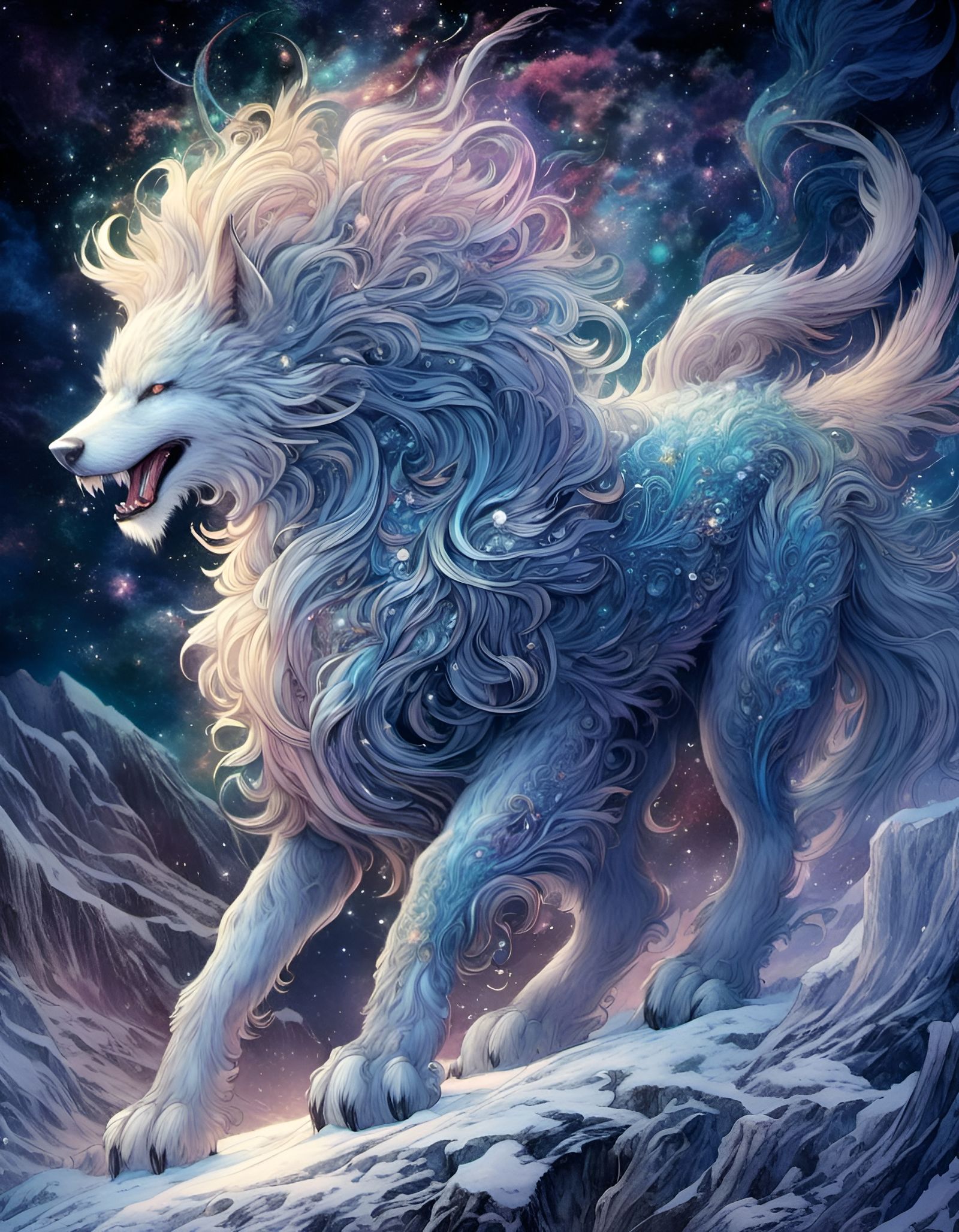 Sapphire Fenrir in Whimsical Style