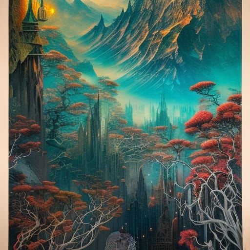 Retrofuturistic Metropolis: An Art Nouveau Storybook Illustr...