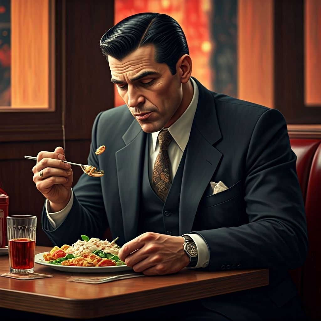 Hyperrealistic 1950s Gangster Dinner at Katz's Deli