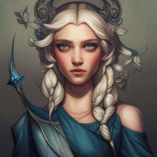 Glacierpunk Elven Queen Portrait in 8K