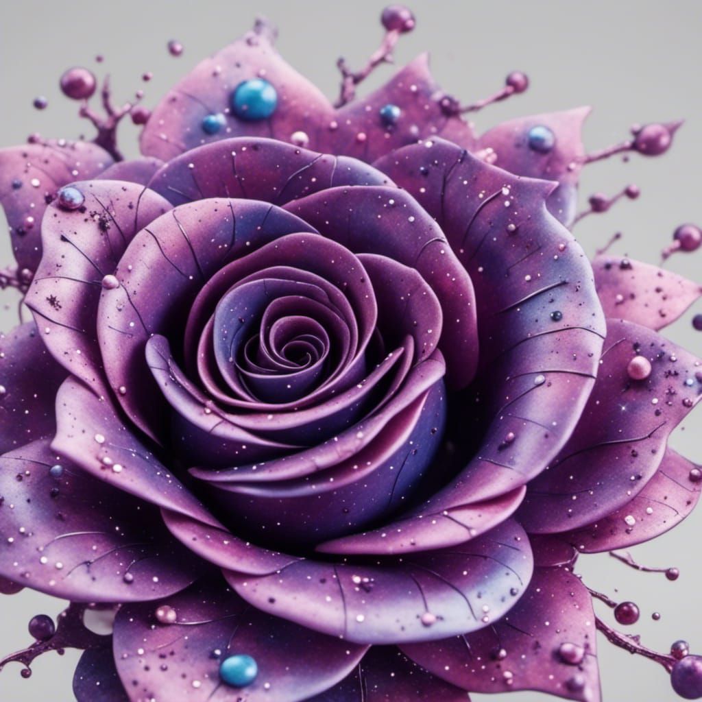 Abstract Purple Swirl with Surreal Night Sparkle