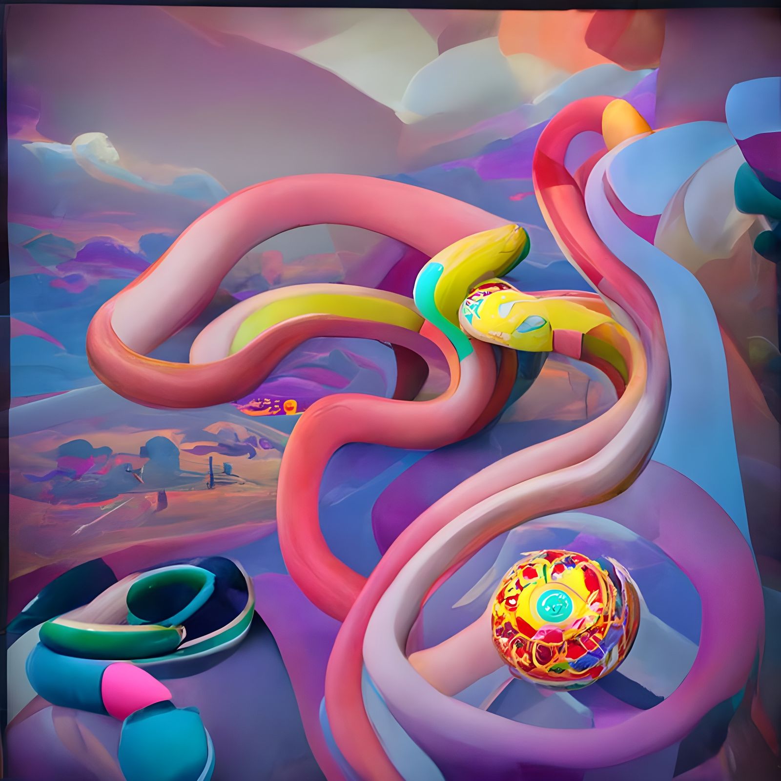 Psychedelic Strange Loops Digital Illustration