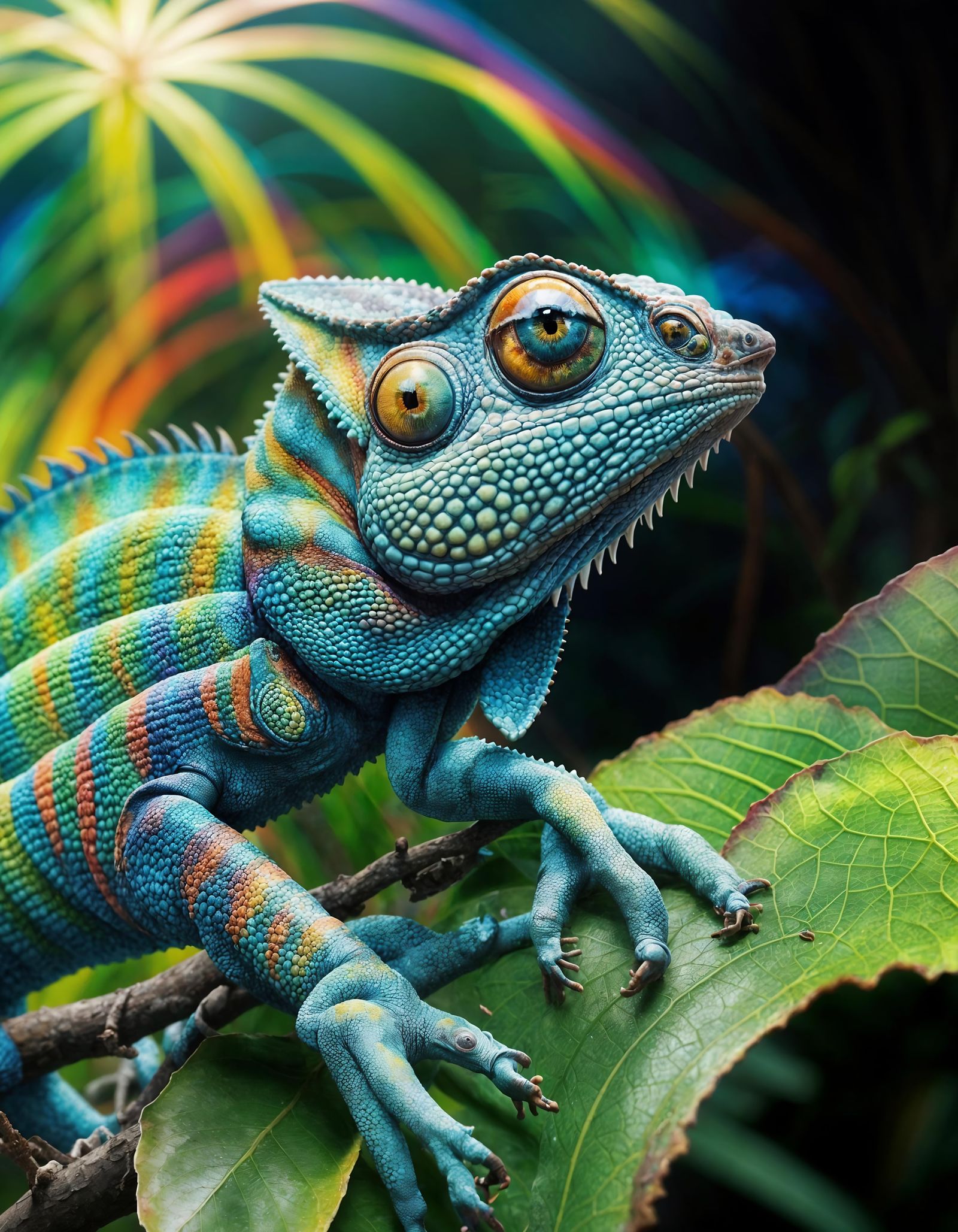 Blue Lizard in Hyperdetailed Macro Photography