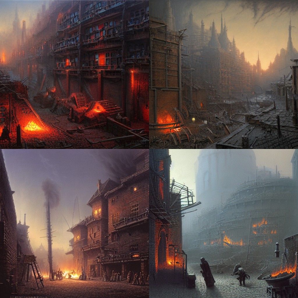 Hyperdetailed Forgeworld Foundry in Dark Surreal Style