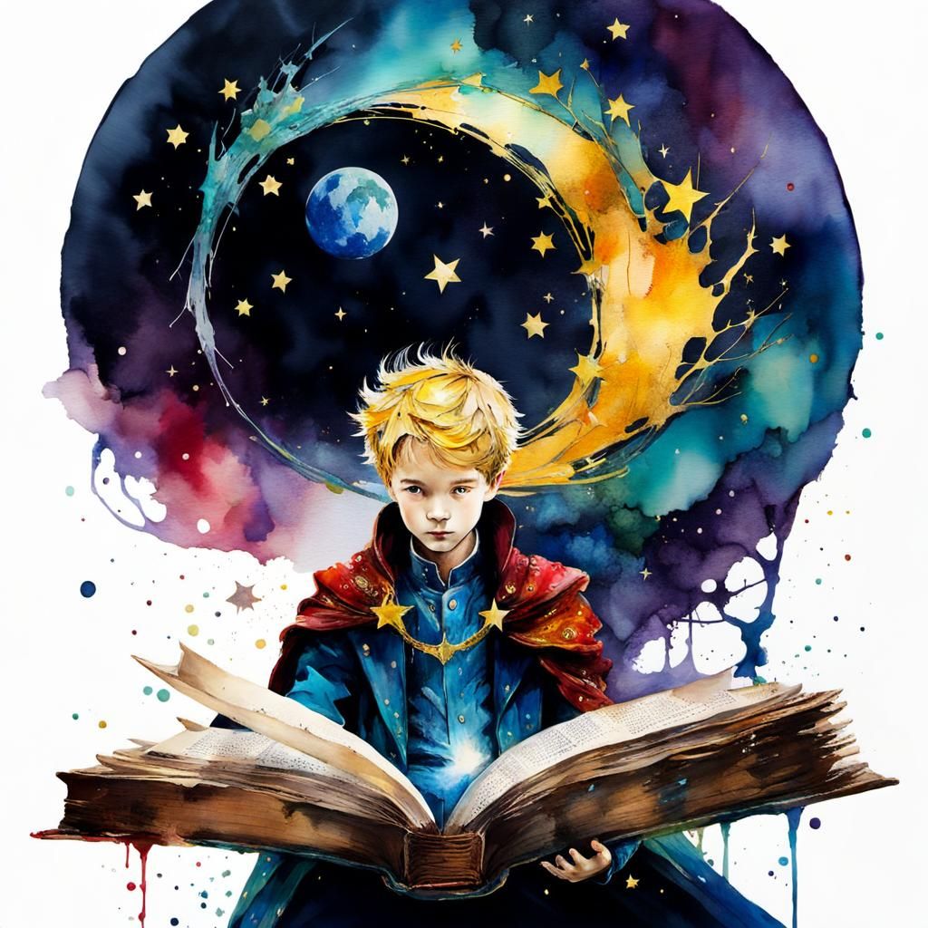 Little Prince Escapes Book: Alcohol Ink and Watercolor