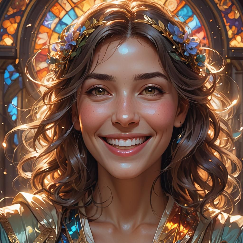 Radiant Woman Portrait in Hyperdetailed Digital Art