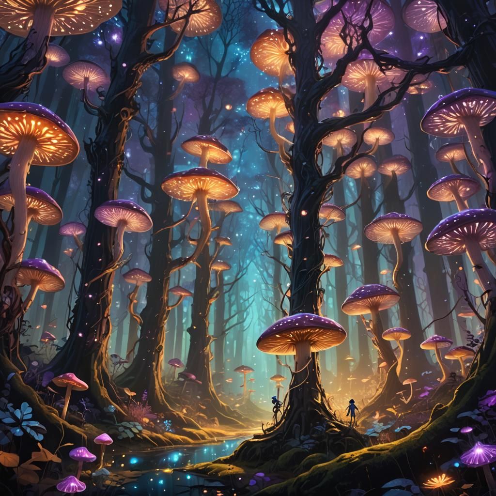 Mystical Forest Creation in Dreamlike Fantasy Style