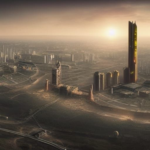 Futuristic Chisinau City on Mars
