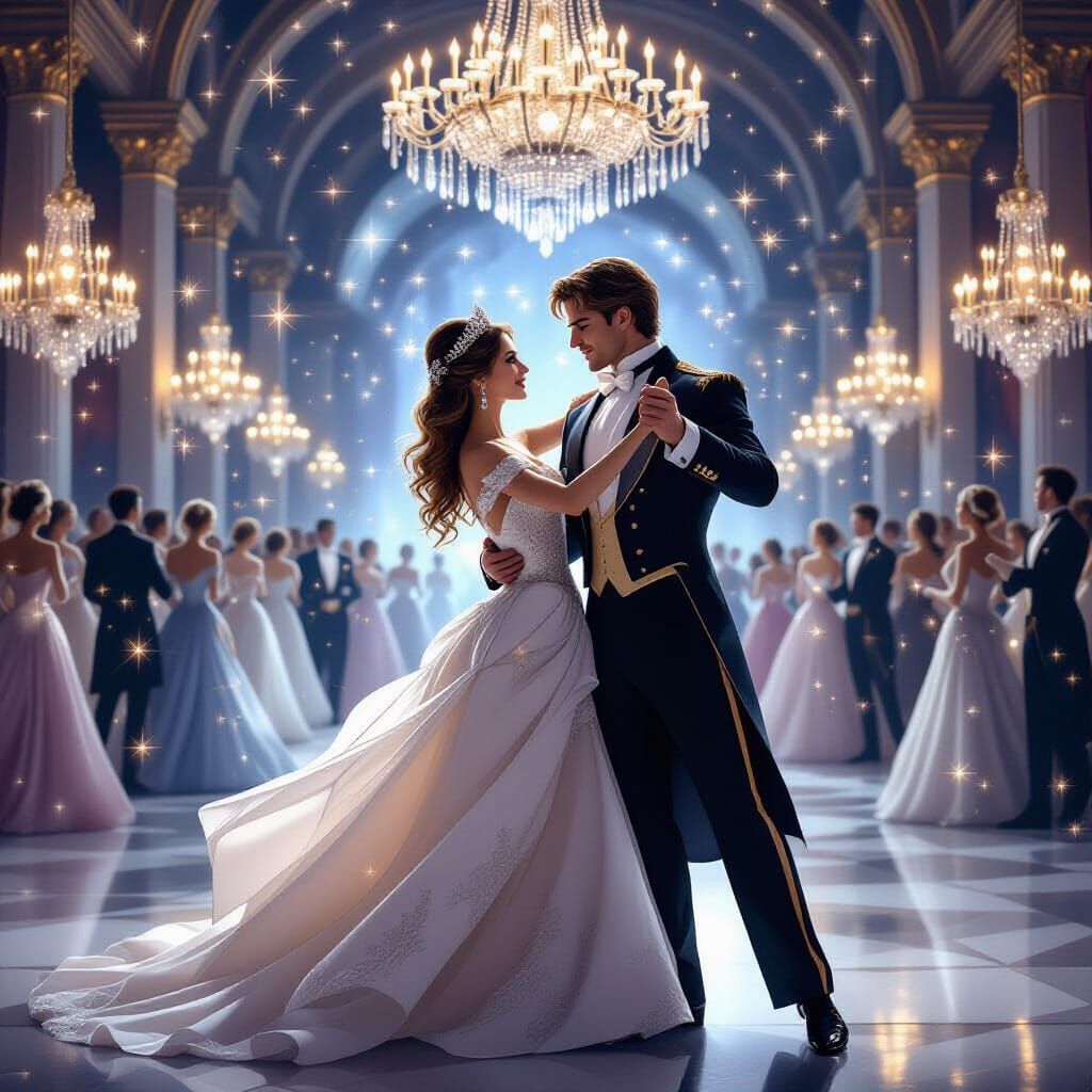 Prince and Princess Dance in Magical Royal Ballroom
