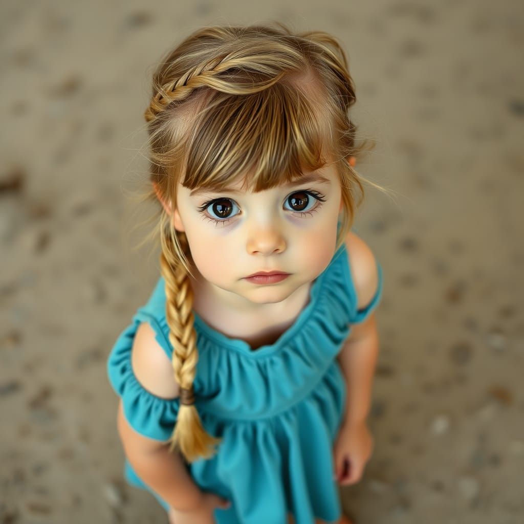 Charming Little Girl in Floral Dress