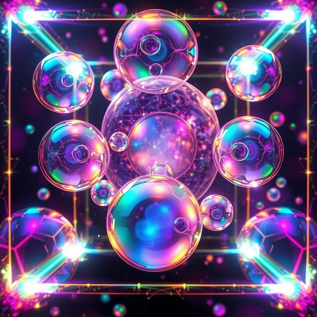 Iridescent Cosmic Bubbles in Metatron's Cube Grid