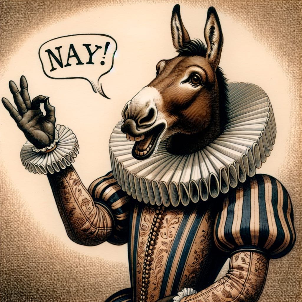 Elizabethan Donkey Delivers a Resounding 'Nay!'