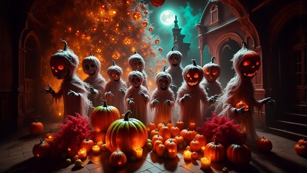 Undead Carolers Haunt a Ghostly Christmas Tree