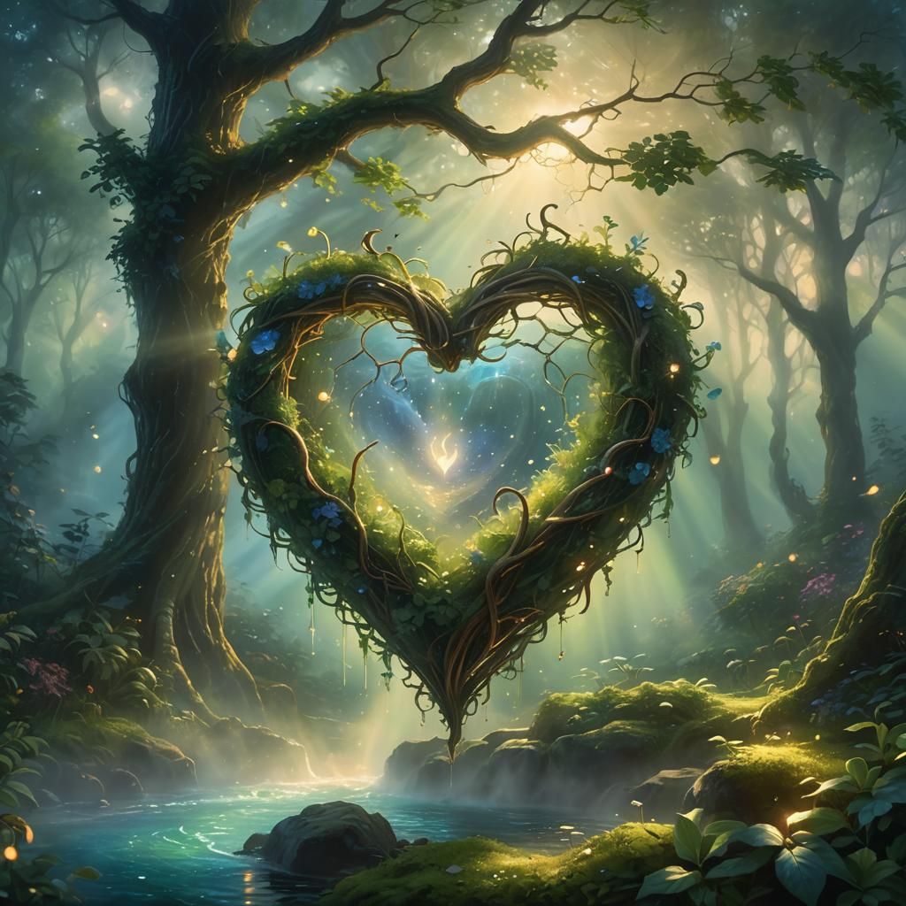 Glowing Heart in Ethereal Fantasy Art
