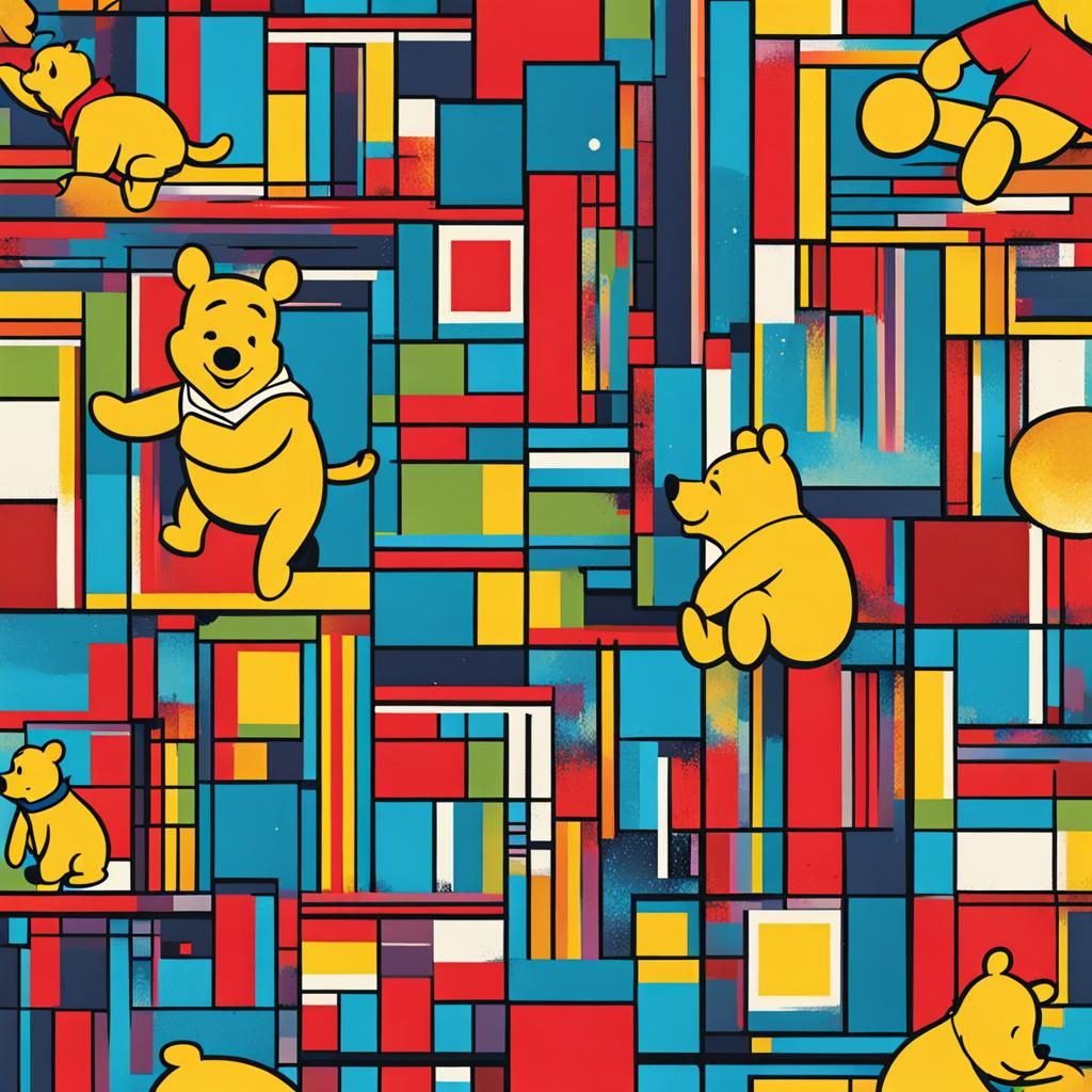 Winnie the Pooh and Piglet in Pop Art