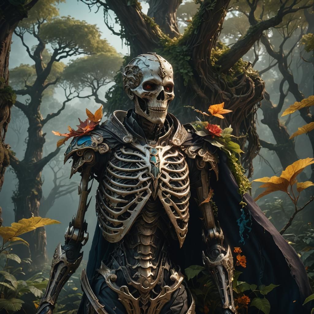 Fantastical Person Holding Deep Color Matte Painting