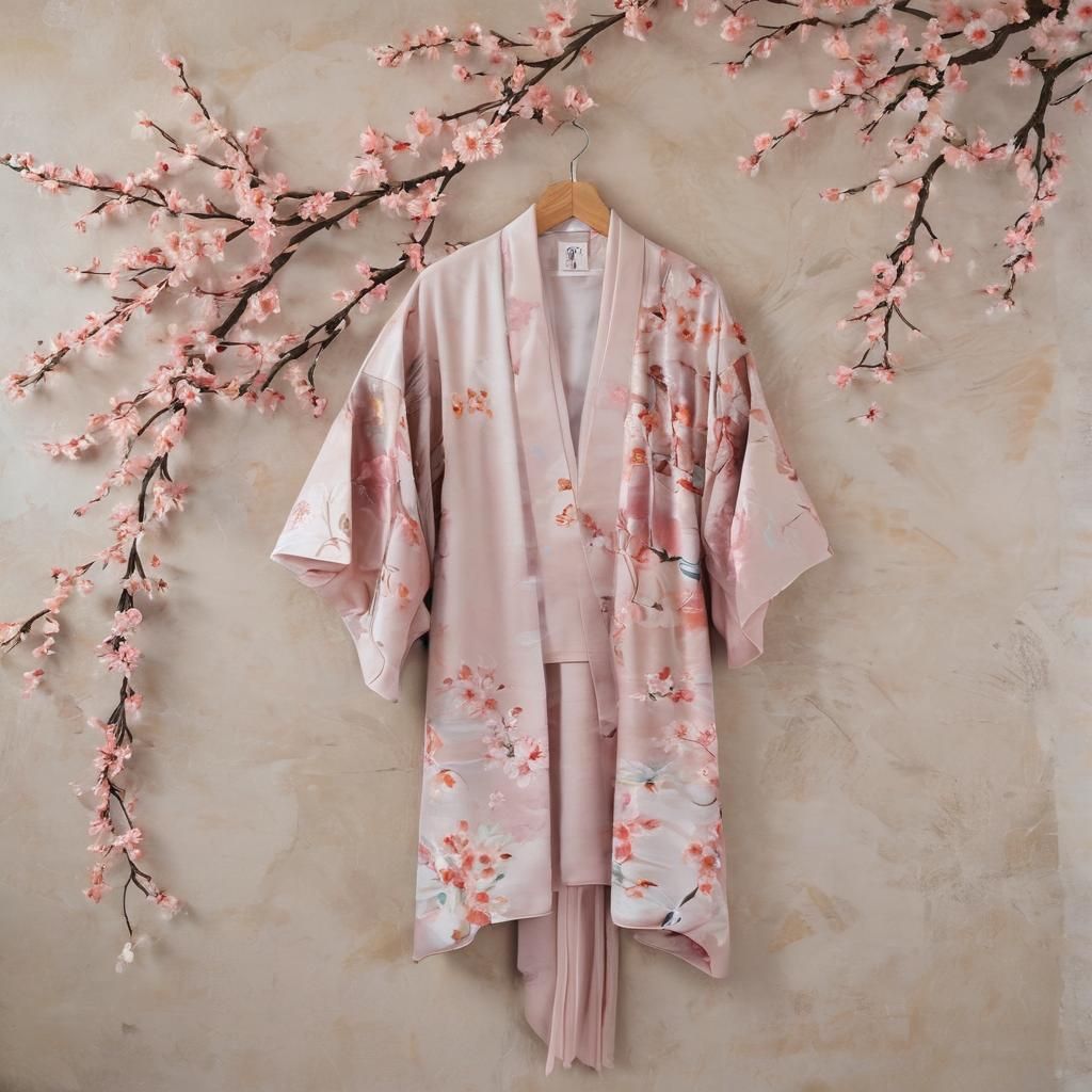 Chrysanthemum and Cherry Blossom Kimono Waterfall