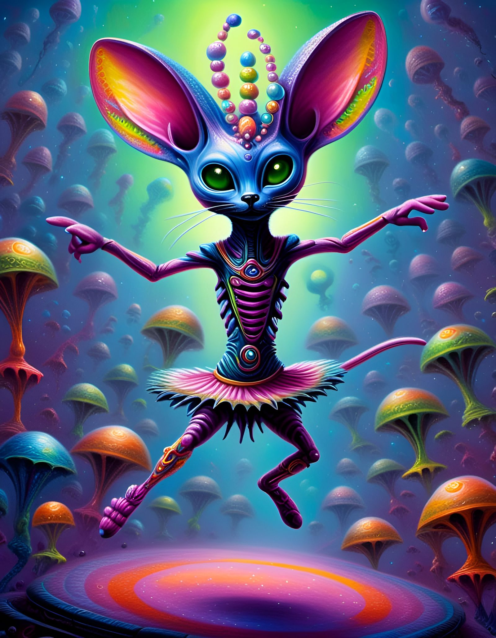 Dancing alien kitty