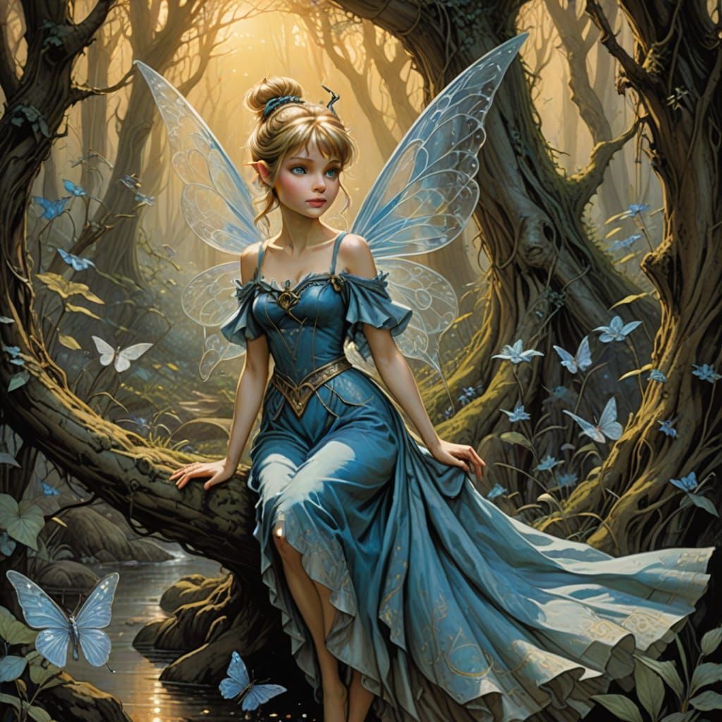 Tinkerbell as Disney's Blue Fairy