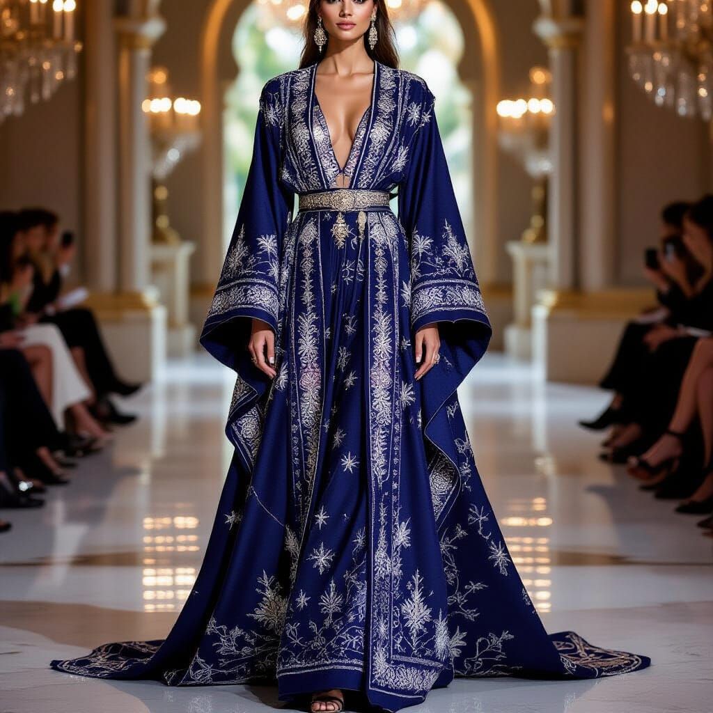 Opulent Royal Abaya: High Fashion Photography