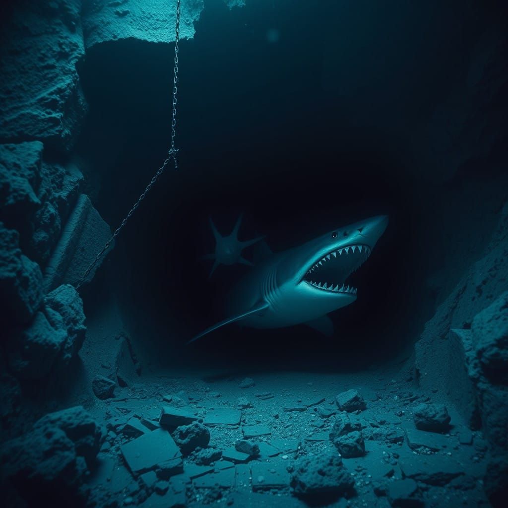 Gargantuan Spirit Shark Terrorizes the Dark Depths