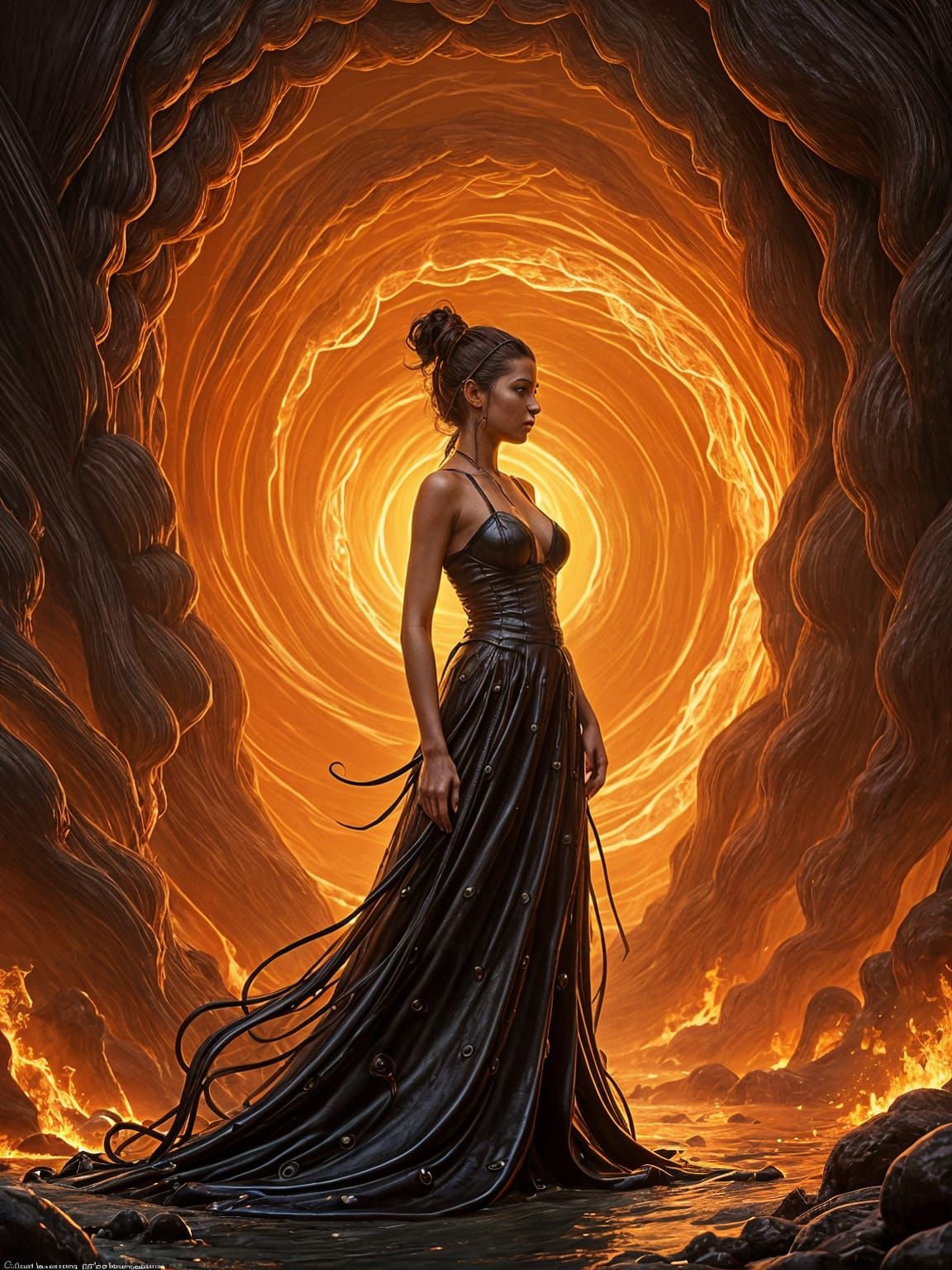 Fire witch at the portal to the Plane of Elemental Fire