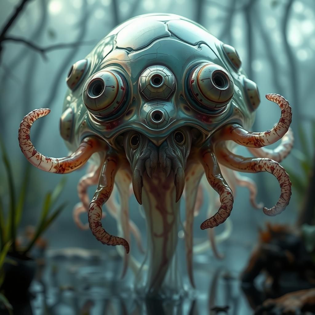 Translucent Shoggoth Blob in Sinister Swamp