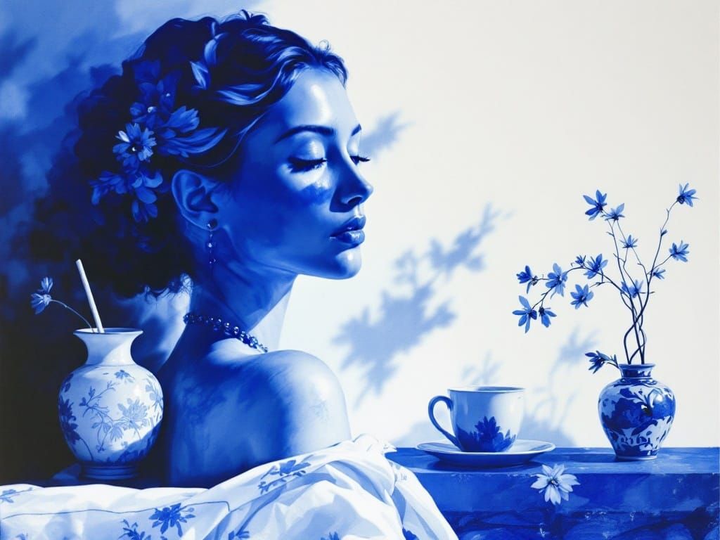 Auroral Blue Porcelain Reverie