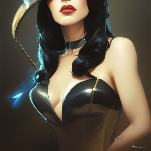 Zatanna Portrait in Hyperdetailed Art Nouveau Style