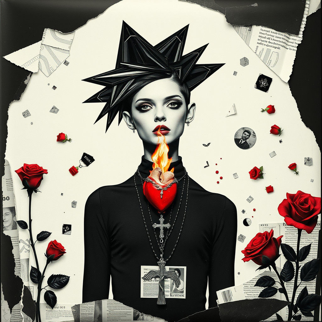 Punk Faith: Dada-Inspired Photogram with Sacred Heart